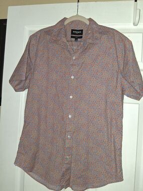 Bonobos Stretch Riviera Short Sleeve Shirt Medium Slim Fit Blue Red Floral